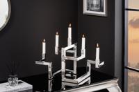 Elegante kandelaar ABSTRACT 50cm zilver voor vijf kaarsen handgemaakt - 44886