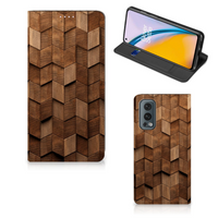 Book Wallet Case voor OnePlus Nord 2 5G Wooden Cubes