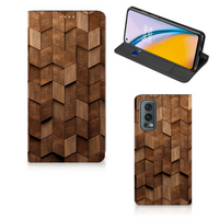 Book Wallet Case voor OnePlus Nord 2 5G Wooden Cubes - thumbnail