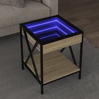 Salontafel met Infinity LED 40x40x49 cm sonoma eikenkleurig