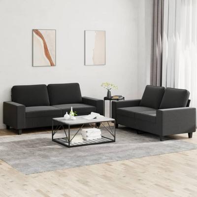 2-delige Loungeset stof zwart