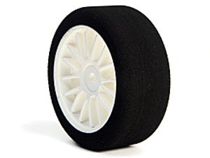 Pro foam tyre 26mm rear c (35) with racing mesh wheel white (1 pair)