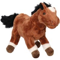 Cornelissen Pluche knuffel paarden - bruin - 24 cm - Boerderij dieren
