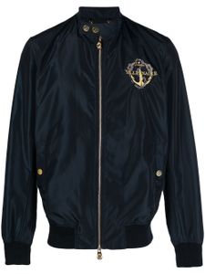 Billionaire veste bomber en cuir à patch logo - Bleu