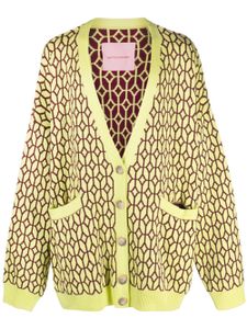 MONOCHROME cardigan en maille intarsia - Jaune