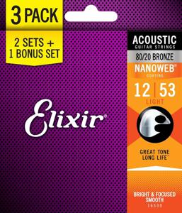 Elixir Strings 16539 snaar voor muziekinstrumenten Akoestisch 18 stuk(s) Gitaar