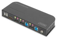 Digitus DS-12850 KVM-switch 2 + 2 poorten DisplayPort, HDMI Afstandsbediening, Toetsenbord 4096 x 2160 Pixel - thumbnail