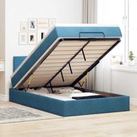 Ottoman bed met matras 120x200cm fluweel donkerblauw