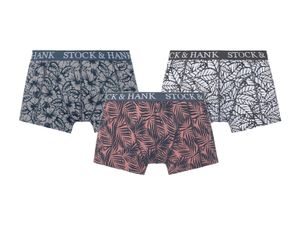 STOCK&HANK 3 heren boxershorts XL, All-over-print/blauw/wit/roze