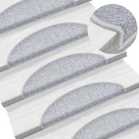 VidaXL 15 st trapmatten 56x17x3 cm lichtgrijs