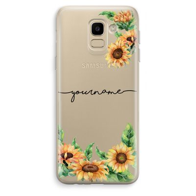 Zonnebloemen: Samsung Galaxy J6 (2018) Transparant Hoesje