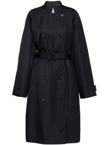 Prada imperméable Re-Nylon à boutonnière croisée - Noir