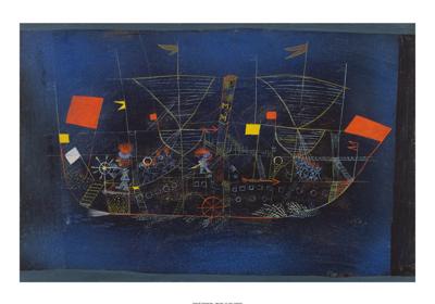 Kunstdruk Paul Klee - Abenteuerschiff 100x70cm