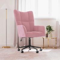 Relaxstoel fluweel roze
