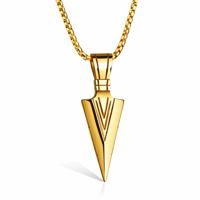 Heren ketting met hanger Edelstaal Viking Arrow Goudkleurig