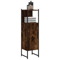 Badkamerkast 33x33x120,5 cm bewerkt hout gerookt eikenkleurig - thumbnail