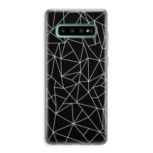 Geometrische lijnen wit: Samsung Galaxy S10 Plus Transparant Hoesje