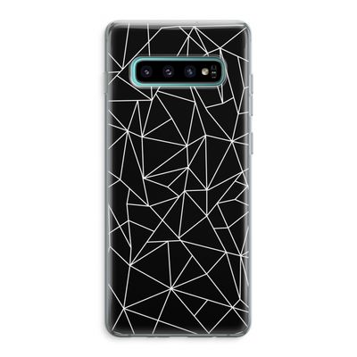 Geometrische lijnen wit: Samsung Galaxy S10 Plus Transparant Hoesje