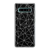 Geometrische lijnen wit: Samsung Galaxy S10 Plus Transparant Hoesje