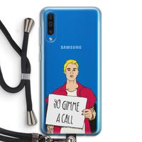 Gimme a call: Samsung Galaxy A50 Transparant Hoesje met koord Gimme a call: Samsung Galaxy A50 Transparant Hoesje met koord