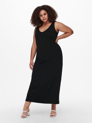 ONLY CARMAKOMA maxi jurk CARAPRIL van biologisch katoen zwart
