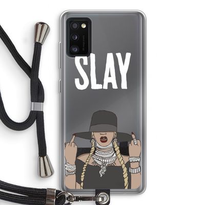 Slay All Day: Samsung Galaxy A41 Transparant Hoesje met koord