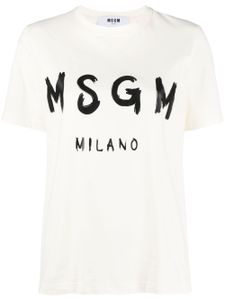 MSGM t-shirt en coton à logo imprimé - Tons neutres