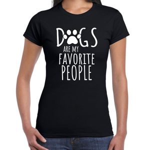 Dogs are my favourite people / Honden zijn mijn favoriete mensen t-shirt zwart voor dames