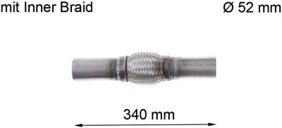 LRT Flexible pipe, exhaust sy d=52mm l=340mm