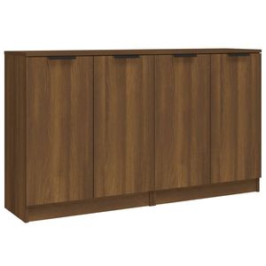 vidaXL Dressoirs 2 st 60x30x70 cm bewerkt hout bruin eikenkleur