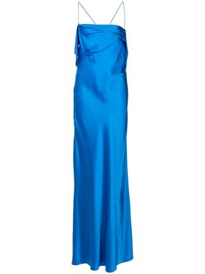 Michelle Mason robe longue en soie - Bleu