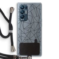 Geometrische lijnen zwart: Oppo Find X3 Neo Transparant Hoesje met koord Geometrische lijnen zwart: Oppo Find X3 Neo Transparant Hoesje met koord