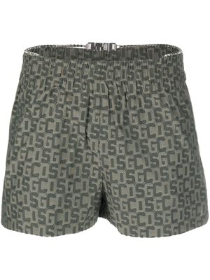 GCDS short Bling Gcds Monogram à ceinture - Vert