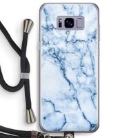 Blauw marmer: Samsung Galaxy S8 Plus Transparant Hoesje met koord