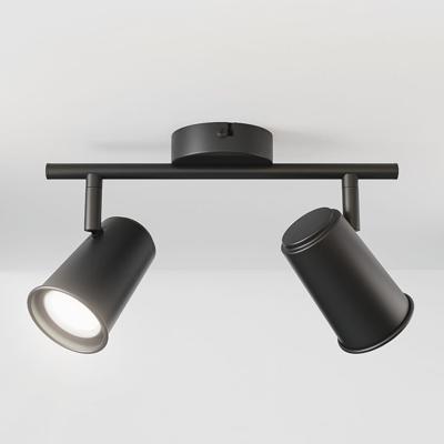 Riga - LED plafondlamp - 10 Watt 800 Lumen - 2 spots - 6000K Neutraal wit - Draaibaar en dimbaar - GU10 - Kantelbaar - Plafondspot - IP20 Voor binnen - Zwart