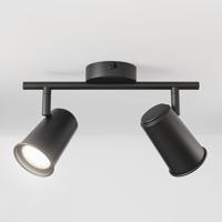 Riga - LED plafondlamp - 10 Watt 800 Lumen - 2 spots - 6000K Neutraal wit - Draaibaar en dimbaar - GU10 - Kantelbaar - Plafondspot - IP20 Voor binnen - Zwart