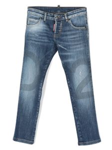 DSQUARED2 KIDS jean skinny Cool Guy à effet usé - Bleu