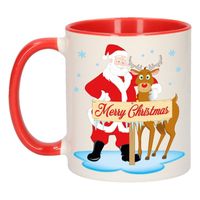 Kerst beker Rudolph en Santa  300 ml   - - thumbnail