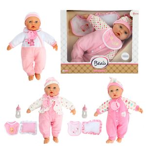 Beau Baby babypop met fles en slabber, 40cm