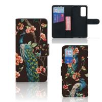 Huawei P40 | Telefoonhoesje | Met pasjeshouder | Pauw met Bloemen