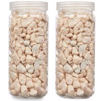 Giftdecor decoratie stenen/steentjes/kiezels - creme wit - 10-20 mm steentjes - 1400 gram