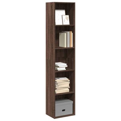 Boekenkast 40x30x189 cm bewerkt hout bruin eikenkleurig