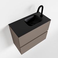 Toiletmeubel Mondiaz Ada | 60 cm | Meubelkleur Smoke | Lex wastafel Urban Rechts | 1 kraangat
