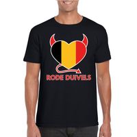 Zwart Belgie duivels hart shirt heren