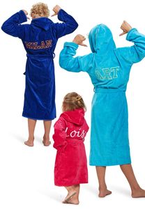 Kinderbadjas met naam-aqua-4-6 jaar