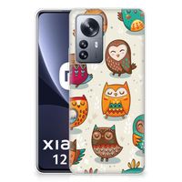 Xiaomi 12 Pro TPU Hoesje Vrolijke Uilen