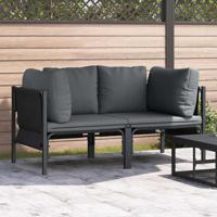 Buitenmeubelsets met kussen met kussen 2 pcs Antraciet