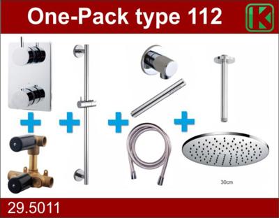 Wiesbaden one-pack inbouwthermostaatset type 112 CHR (30cm) Wiesbaden one-pack inbouwthermostaatset type 112 CHR (30cm)