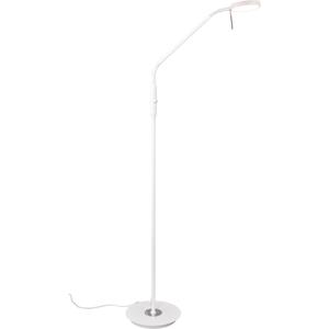 LED Vloerlamp - Trion Amon - 12W - Aanpasbare Kleur - Dimbaar - Rond - Mat Wit - Metaal