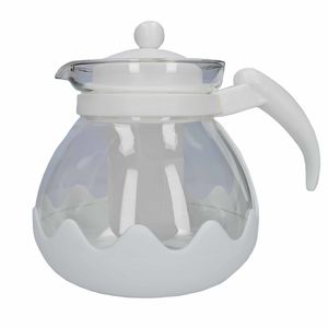 Witte glazen theepot 1,25 liter met filter/infuser